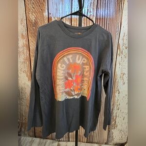 NATURAL LIFE Charcoal Shirt with Orange Accents